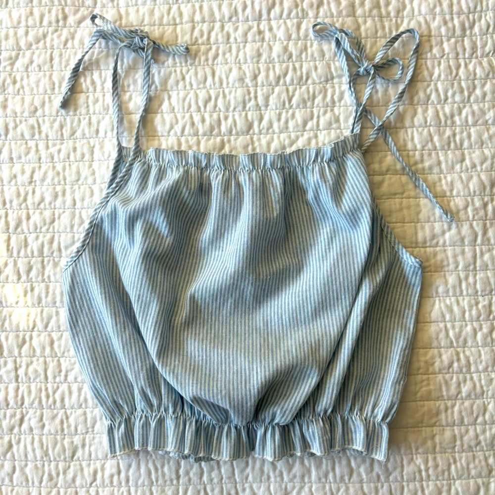 brandy melville carly striped tie tank top